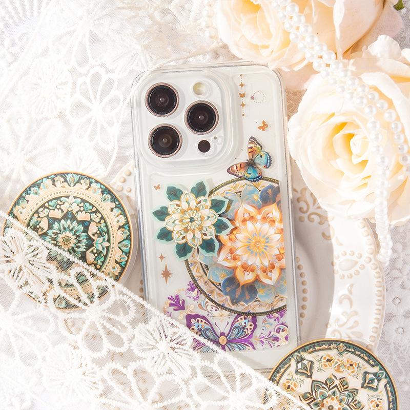 Vintage Baroque Flower Landscape Material Collage PET Sticker Creative DIY Journal Stationery
