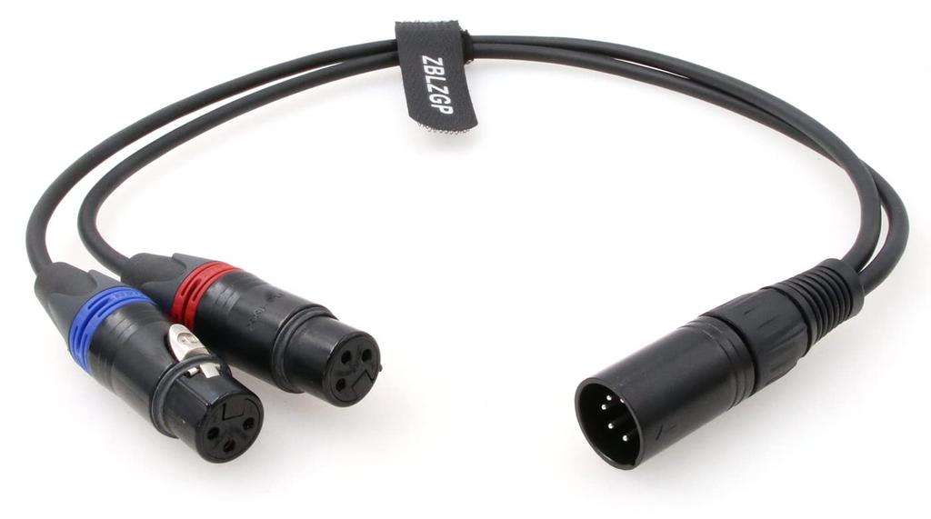 ZBLZGP Dual 3-Pin XLR Female To 5-Pin XLR Male 2-Channel Audio Input Cable for ARRI Alexa Camera