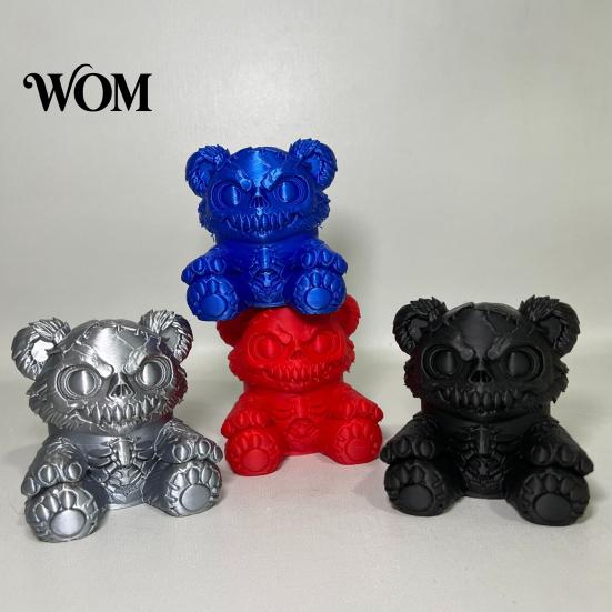 Stuffed Bear Car Accessory Creepy Trailer Hitch Cover, 3D Printed Exhaust Cap, Towing Durable Cover Ball Dust Cap for Truck SUV, Halloween Dark