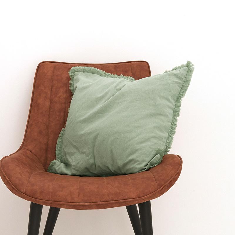 

Наволочка однотонная для гостиной, наволочка с кантом для офиса, простой чехол для подушки для дома, наволочка для диванной подушки из стираного хлопка 45 * 45cm (without core)