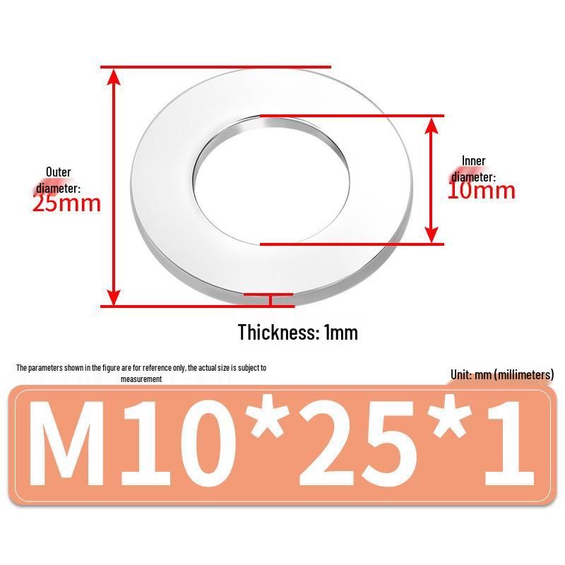 Jin Juntai Thick & Thin Stainless Steel Flat Washer, Round M10-M36