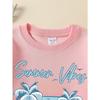 European sizes Girls' Crewneck Sweatshirt Summer Vibes Palm Trees Flowers Sunset, Soft Comfy Sportswear for Teens