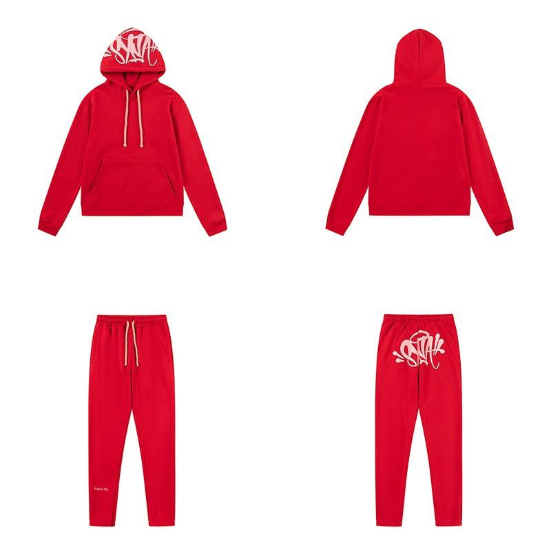 SynaWord Y2K Streetwear Oversized Hoodie Jogger Set Men Women Cotton Long Sleeve Casual Outfit