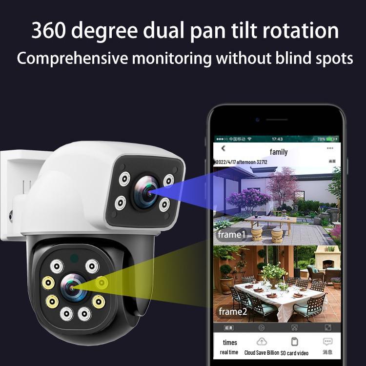 360° Dual Lens Wireless Waterproof Outdoor Surveillance Dome Camera