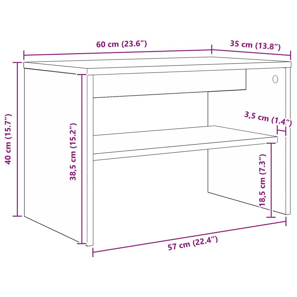 TV Stand Artisan Oak 60 x 35 x 40 cm Particleboard