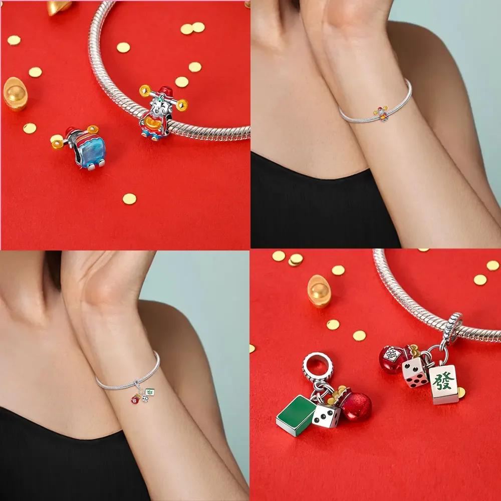 Bonne Année Dieu De La Richesse Breloque Perles Cuivre Ajustement Bracelet Original Accessoires Bricolage Bijoux Cadeau Femme