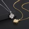 Lucky Fortune Amulet Four Leaf Clover Pendant Necklace 360° Rotation Zircon Decompression Accessories Jewelry Gift for Women