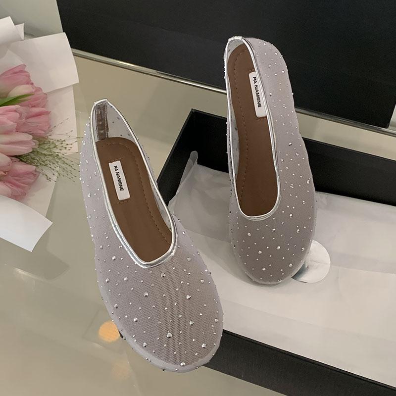 Fashion Slip On Fashion Bling Ladies Flats With Shoes New In Spring Summer Female Shallow Footwear Round Toe Women Ballet Flats Shoes