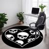 1pc Skull Heart Office Round Area Rug, Under Office Chairs Bedroom Living Room Home Decor, Room Deco