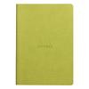 Stitched Textile Notebook - RHODIA - Rhodiarama - 64 Pages - Ivory Vellum Paper 90 G - Orange Velvety Cover