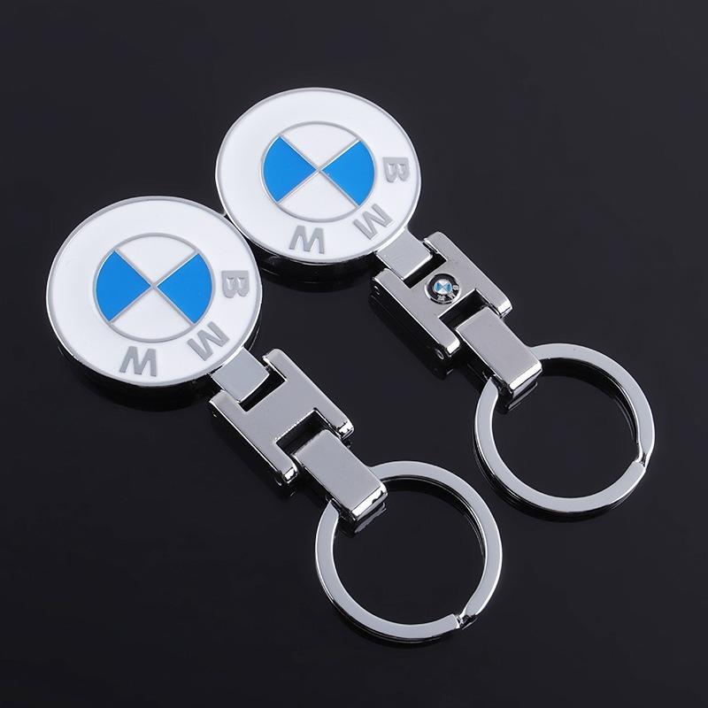 KJVF7 Metal Car Emblem Key Keyring White Key Chain For BMW Series X1 X3 X4 X6 E90 E91 I3 I4 F30 F48 F30 F10 E30 E34 F02 Accessories