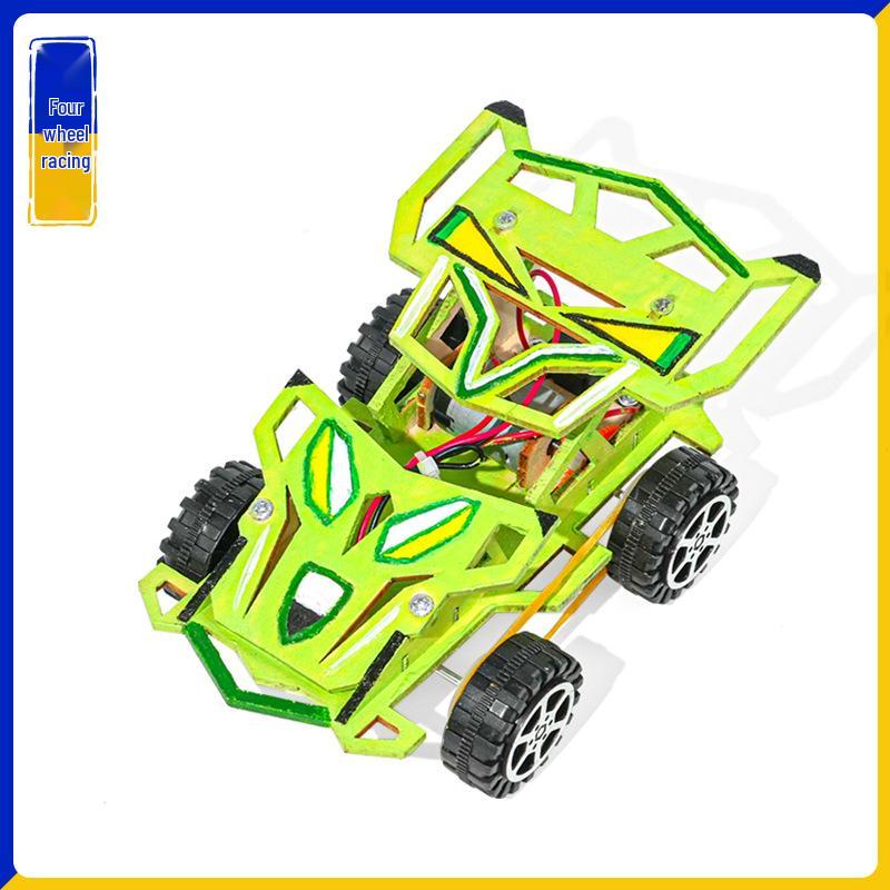 DIY Handmade Four-Wheel Drive Racing Car Kit for Primary School Students