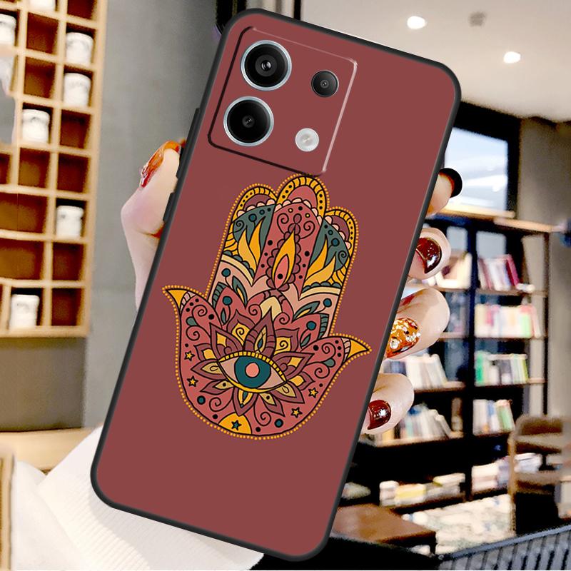 Hamsa Hand Of Fatima Art For Xiaomi Redmi Note 14 Pro 12 11 9 10 13 15 Pro Plus Case For Redmi 15 10C 12C 13C 14C 15C