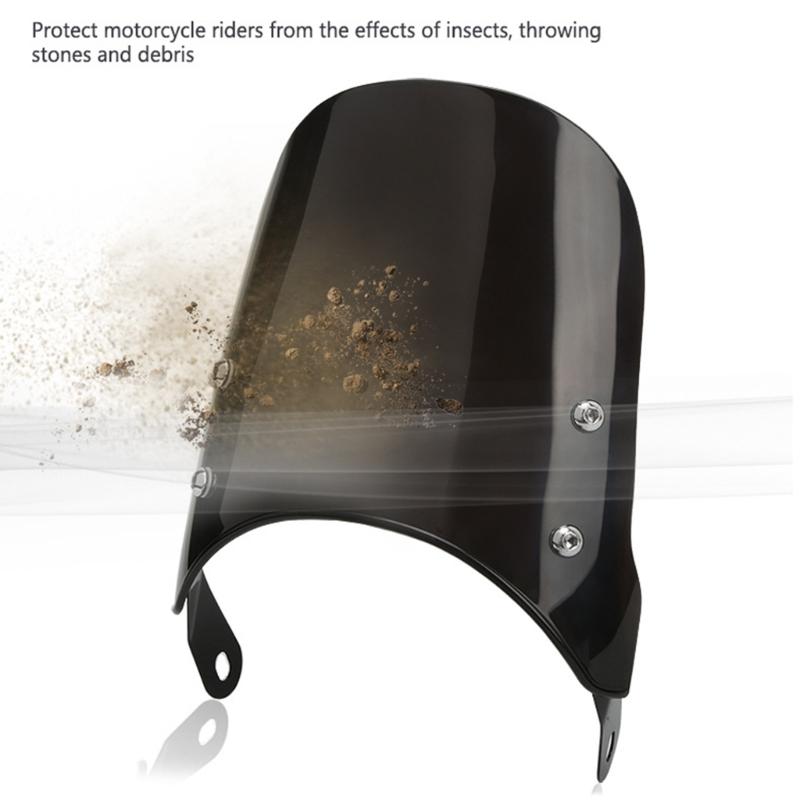 Motorcycle Wind Deflector Universal Motorcycle Modified Windshield Windscreen Easy Intallation for 5-7 Inch Headlights