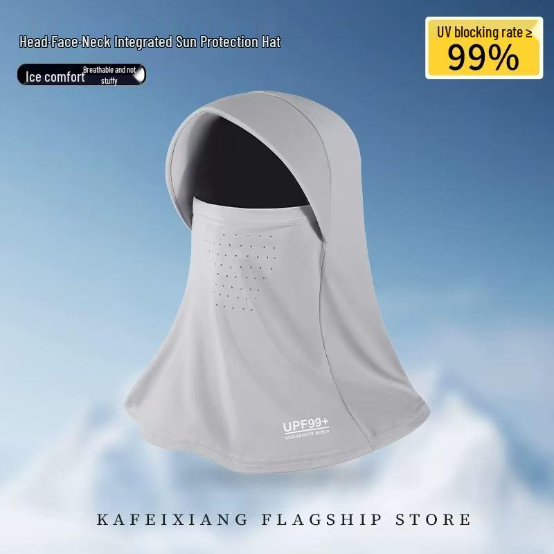 Women's Full Face UV Protection Mask - Ice Silk Sunshade Hat with Neck Guard for Cycling