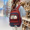 Color Block Backpack Large Capacity Student Schoolbag