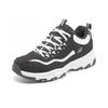 Skechers I-Conik Oreo Fabric Synthetic Leather Versatile Casual Shock Absorbing Wear Resistant Low Top Dad Shoes Men Sneakers Black White 8790122-BKW