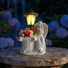 Solar Angel Ornaments, Resin Outdoor Decorative LED Lights, Warm Glow Ornament for Courtyards Gardens Landscaping
