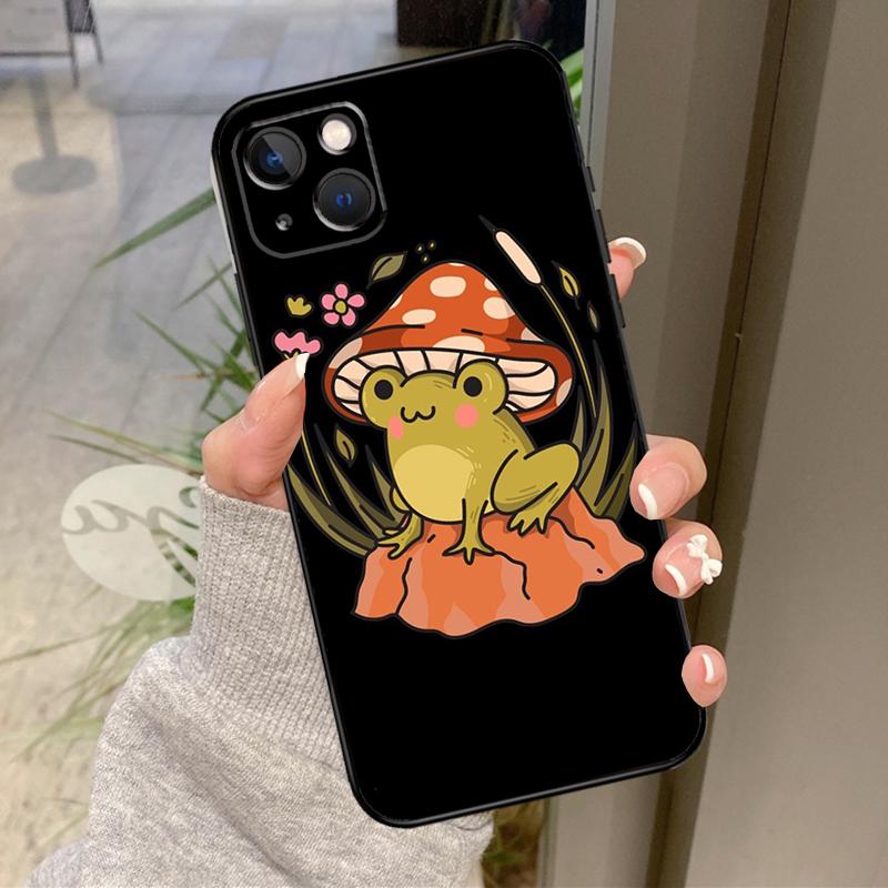 

Cottagecore Aesthetic Frog Mushroom Case For iPhone 17 Pro Max 16 15 13 12 11 14 Pro Max Plus 13 12 Mini 16e 17 Air Back Cover iPhone 17