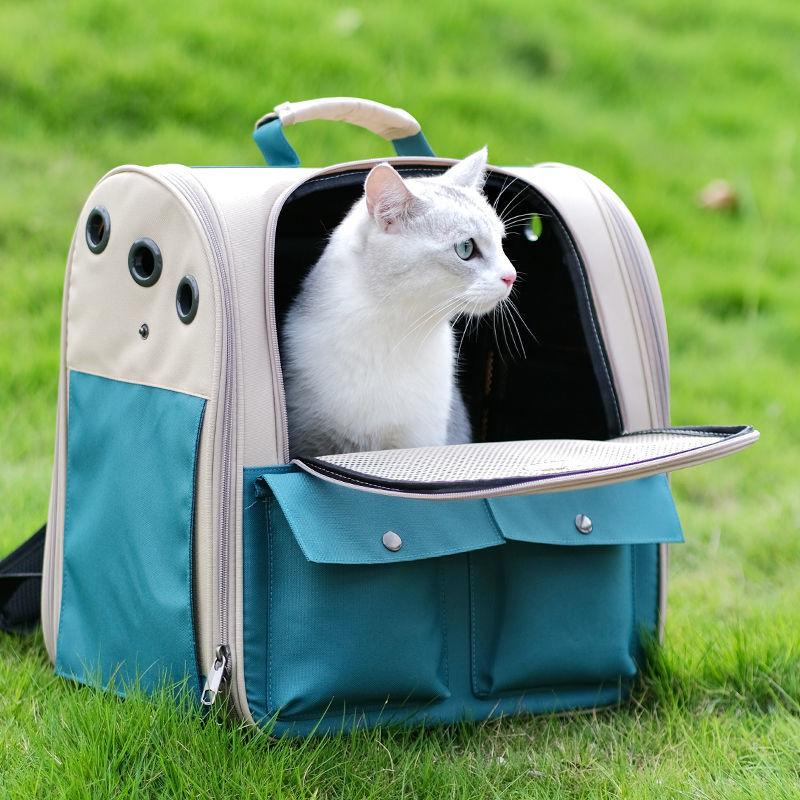 Pet Backpack Portable Cat and Small Dogs Outdoor Carrier Foldable Ventilated Design Large Cat Dog Backpack Carrier Bag