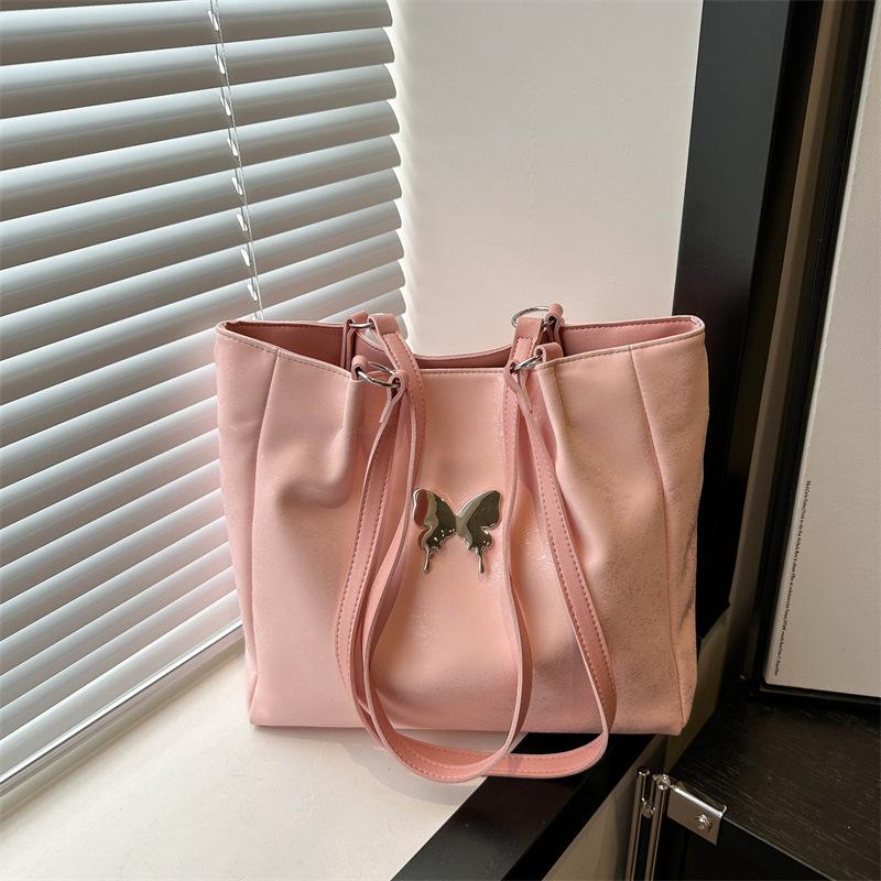 

Large capacity popular commuter butterfly big bag 2025 new tote bag shoulder handbag fashionable versatile women s bag