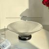 Exquisite Glass Fruit Plate Living Room Coffee Table Candy Tray High-end Home Snack Storage Plate Desktop Decorative Glass Plate