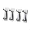 4 Hooks for Clothes, Self- Stainless Steel Waterproof Door Towel, Coat, Hat, Handbag,