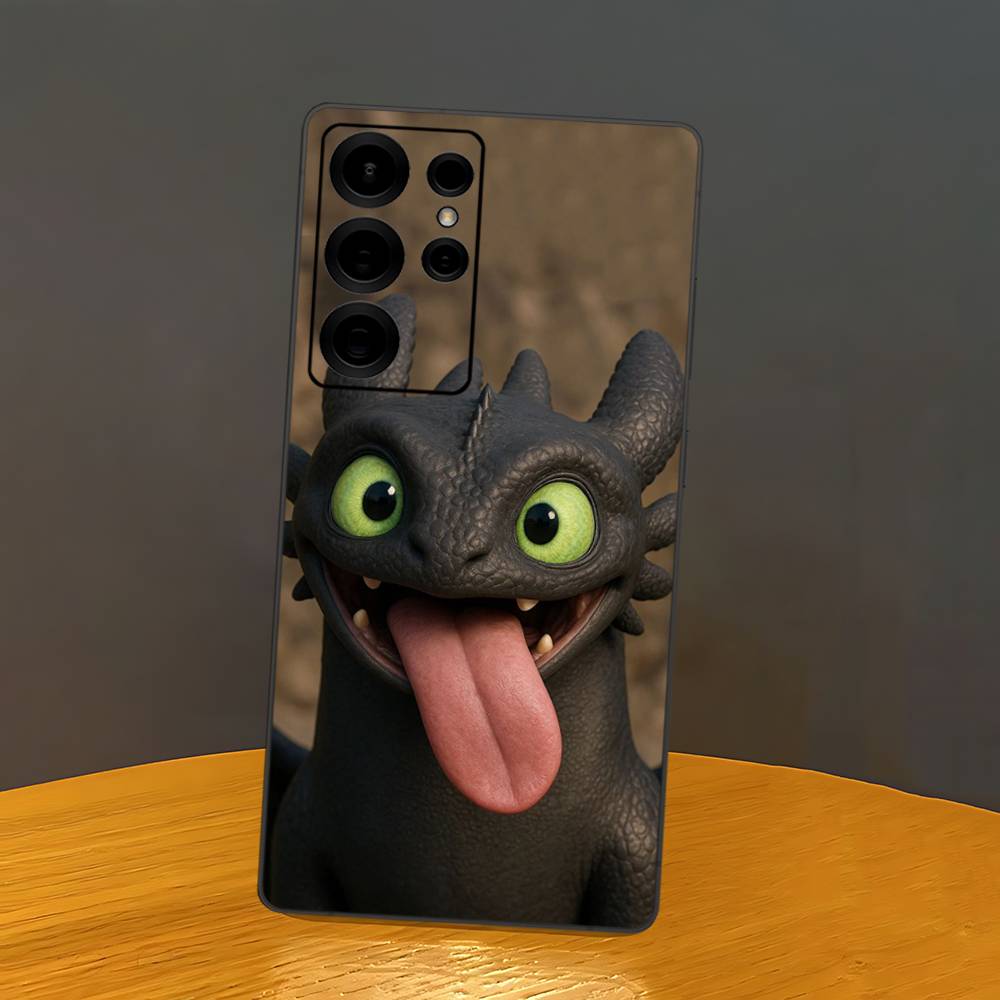 Lovely Couple Toothless Fury Dragon Phone Case For Samsung S 20 21 22 23 Lite Plus Ultra Clear Mobile Cover Funda Samsung S25