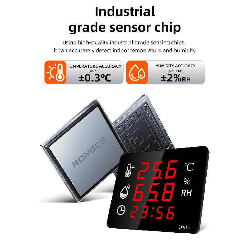 Digital Hygrometer Outdoor Indoor Sauna Thermometer WIth Alarm Digital Wall Clock Temperature Meter And Sensor