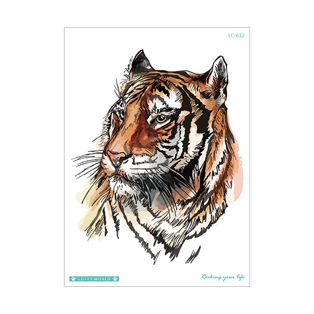 Full Arm Waterproof Wolf & Animal Tattoo Stickers Collection 210*150mm