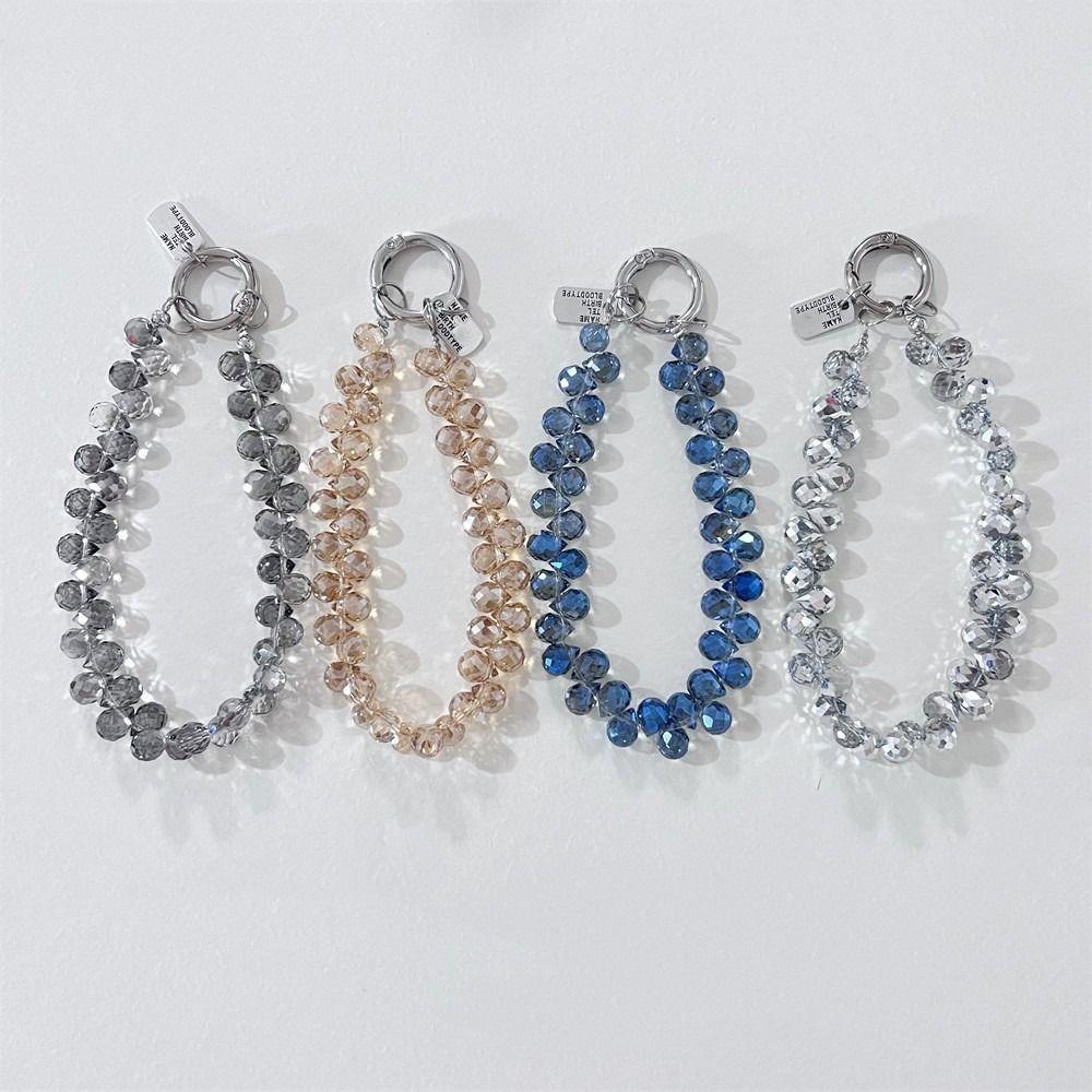 Detachable Crystal Bead Pendant Glitter Wrist Crystal Chain Stylish Bag Pendant  for Women Girls