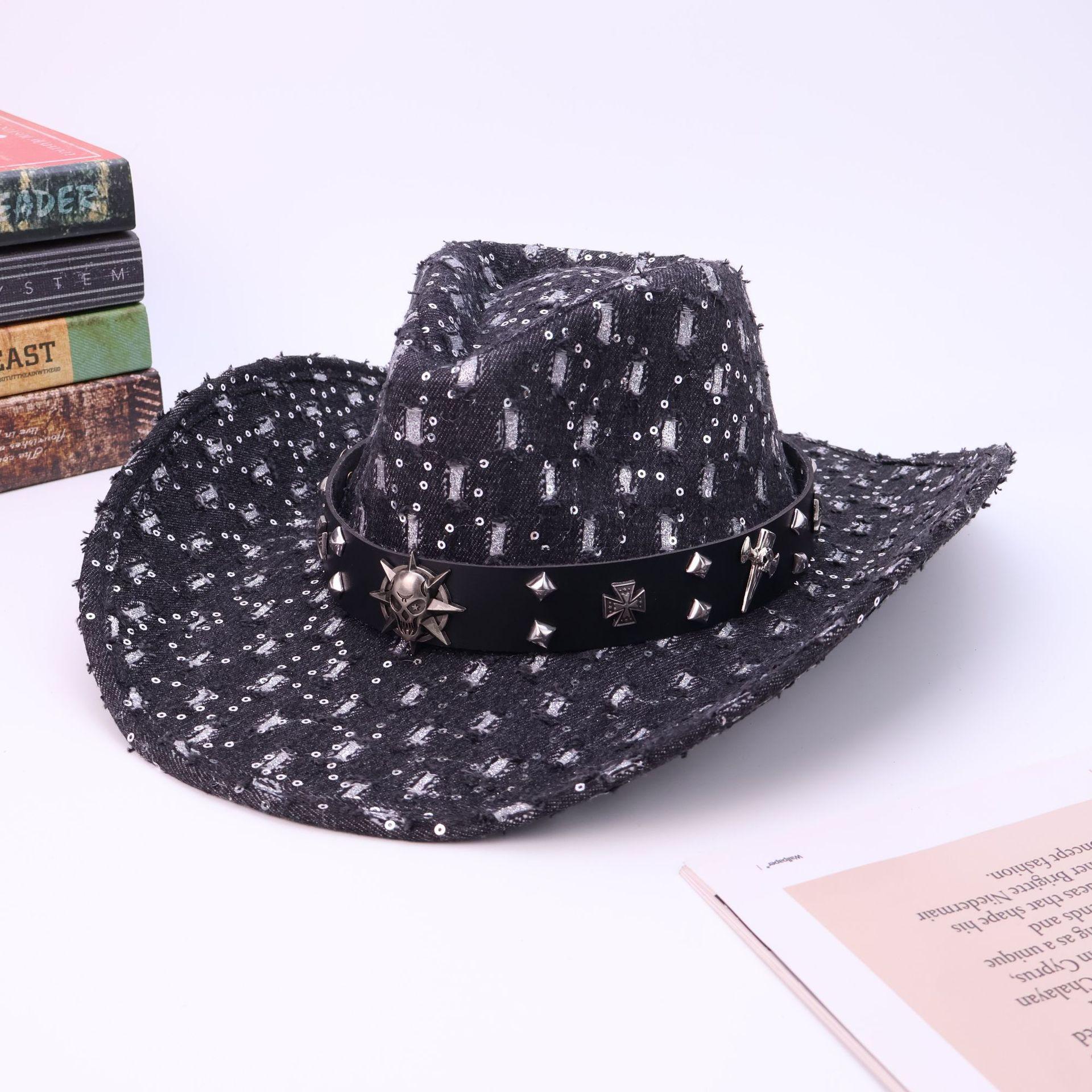 

American Retro Old Western Cowboy Hat Outdoor Travel Jazz Hat Men S And Women S Versatile Top Hat M（56-58cm） чорний