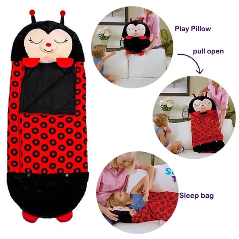 Cartoon Plüschschlafsack mit Puppenkissen Tierdesign für Jungen & Mädchen Baby Geburtstagsgeschenk
