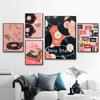 Vintage Record Player Cassette Tape Music Poster Eclectic Pink Wall Art Print Retro Canvas Painting Bar Home Decor Aesthetic