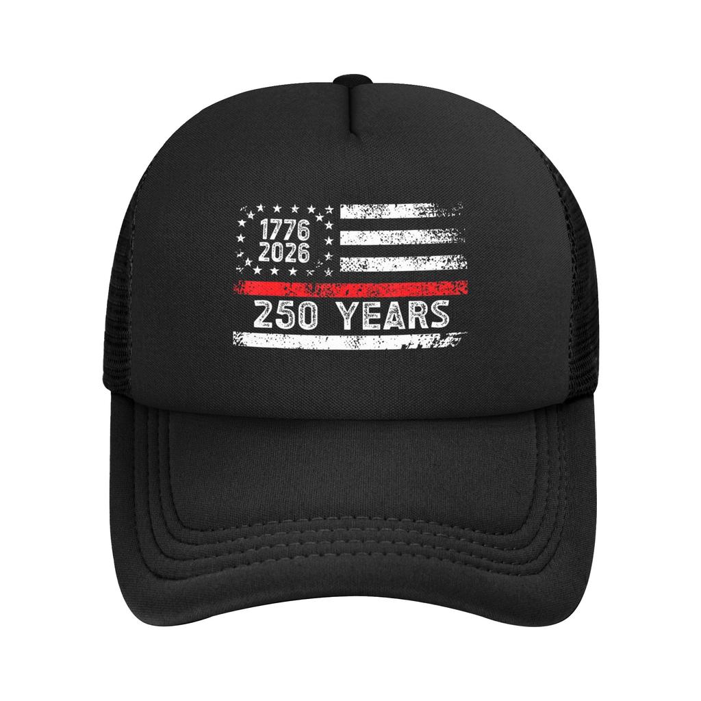 250 Years American Anniversary Snapback Hat For Man Woman Summer Outdoor Mesh Side Sun Hats Caps For Casual Headwear