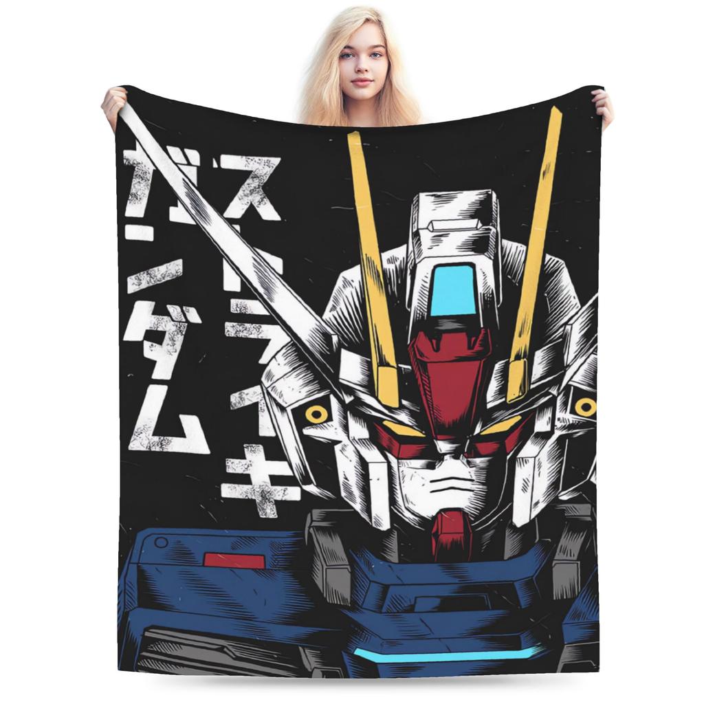 Gundam Robot Anime Blanket Quality Super Soft  Throw Blanket Winter Boy Girl Home Decor Graphic Bedspread