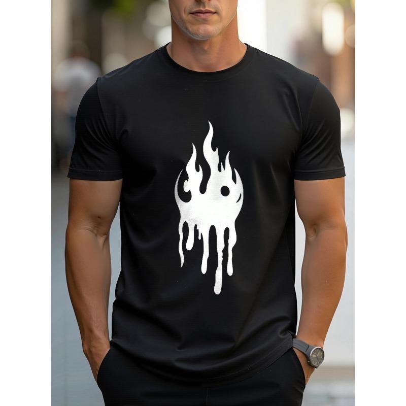Men'S Printed Short Sleeve T-Shirt, Breathable Summer Half Sleeve Top, Casual, Machine Washable,Comfortable Fit