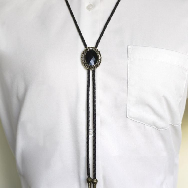 Mens American Bolo Tie Handmade Western Gem Stone Jewelry Cowboy Necklace Chain