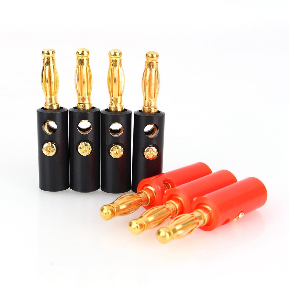 20pcs Packs 4mm Black & Red Wire Audio Cable Banana Connectors Plug Adapter Female