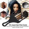 1Pc Hair Comb Insert Afro Hair Pick Comb Hair Fork Comb Plastic High & Low Gr Comb Hairdressing Styling Tool Black for Man & Woman