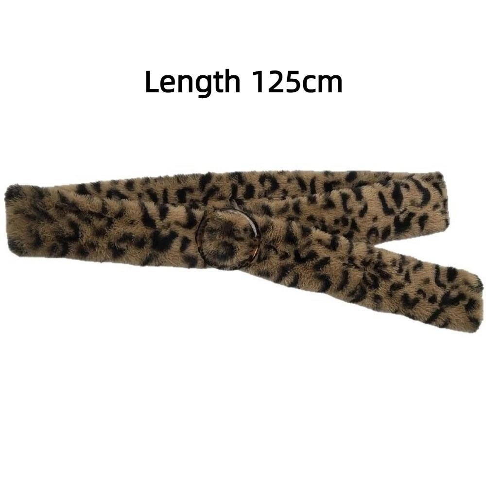 Leopard Print Furry Plush Belt Sexy Tassels Waistband Y2K Waist Belt  Costumes Accessory
