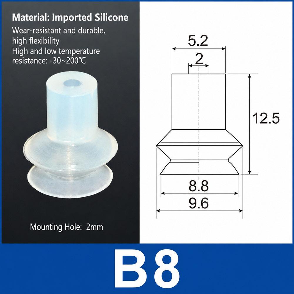 1Pcs PIAB Style Vacuum Suction Cup Bellows Suction Cup  for Injection Molding Machine Manipulator
