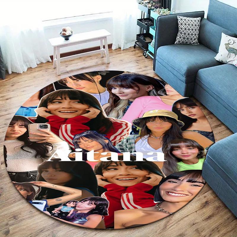 Aitana Round Area Rug,Carpet Rug for Living Room Bedroom Sofa Playroom Decor,Non-slip Floor Mat