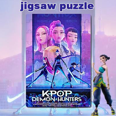 NUEVO Kpop Cazadores de Demonios Rompecabezas Juego de Mesa Rumi Mira Zoey Huntrix Personaje Rompecabezas Coleccionable Decoración Juguetes para Niños Regalos