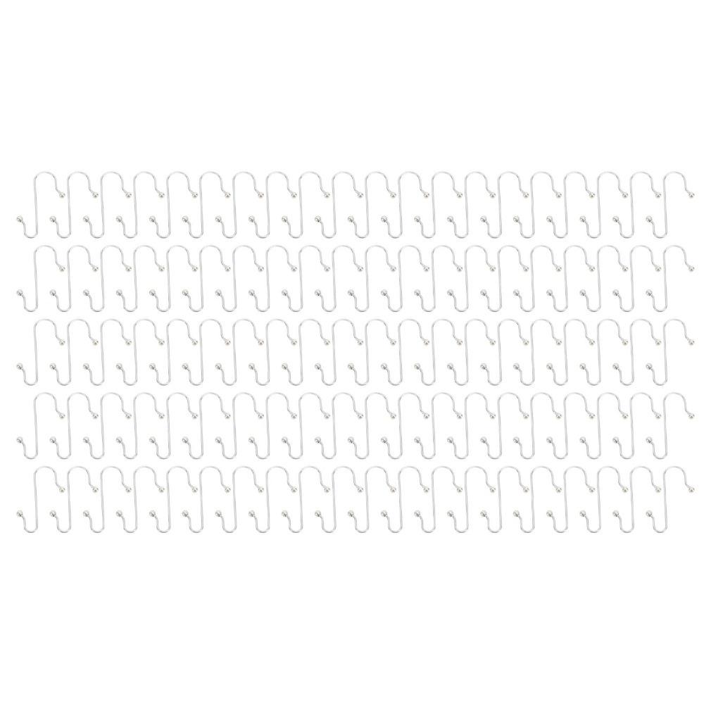100pcs S Shape Stainless Steel Hooks Stainless Steel Silver Christmas Ornament Hooks 37mm Length Universal Christmas Tree Hooks