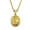Jesus With Palm Pendant Necklace for Women Men Stainless Steel Christian Gold Color Medal Religious Necklaces Amulet Jewelry
