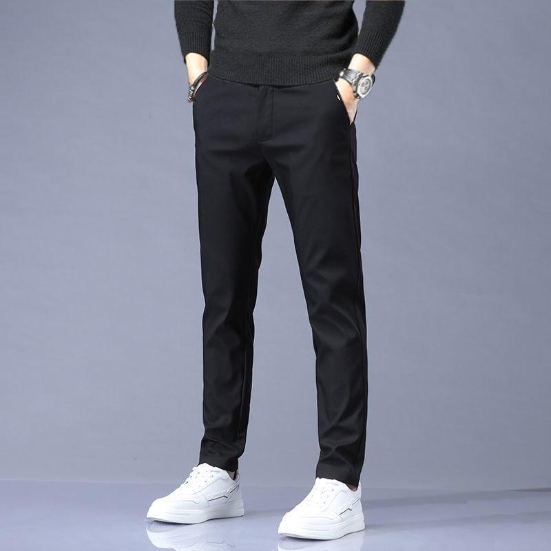 

Роскошные прямые деловые повседневные мужские брюки высокого качества, дизайнерские весенне-осенние элегантные мужские длинные официальные брюки для отдыха 28