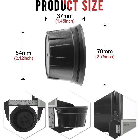 RTrhinoTuning 4 PCS 70mm Wheel Center Caps Compatible with 1988-2002 FourTrax TRX 200 250 300 350 400 Foreman 400 Center Caps Black for