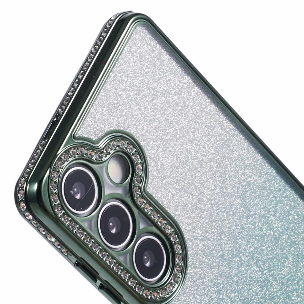 For Samsung Galaxy S24+ Case Gradient TPU Phone Cover Rhinestones Decor