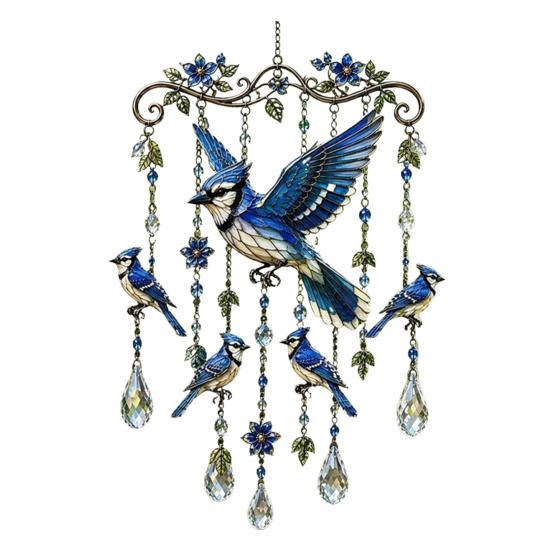 Carillons éoliens Colibri, avec Pendentifs en Cristal Carillons éoliens Métalliques d'Extérieur, Réflexion de la Lumière Arc-en-ciel Carillon éolien Durable pour la Décoration de Jardin et de Cour